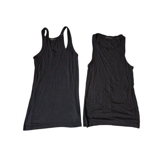 ATM Boy Rib Knit Semi-Sheer Boy Tanks Modal Tissue Weight Black Sz XS/S x2 - Picture 1 of 12